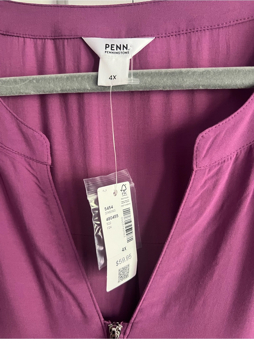 Pennington’s 4x purple tunic blouse - Picture 4 of 7